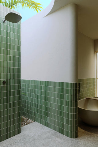 Luxurious Dark Sage Green Bathroom