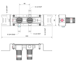 BOX24 Build-in part thermostat & diverter