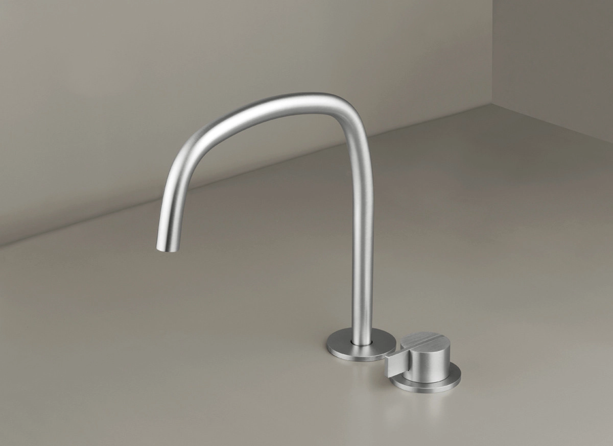 COCOON PB SET11 Deck mounted basin mixer with swivel spout - stainless steel